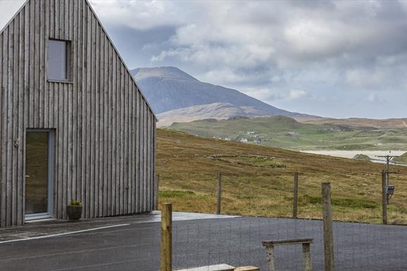 Hebrides House side of house with mountain views