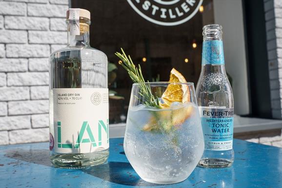 Stornoway Distillers glass of gin & tonic