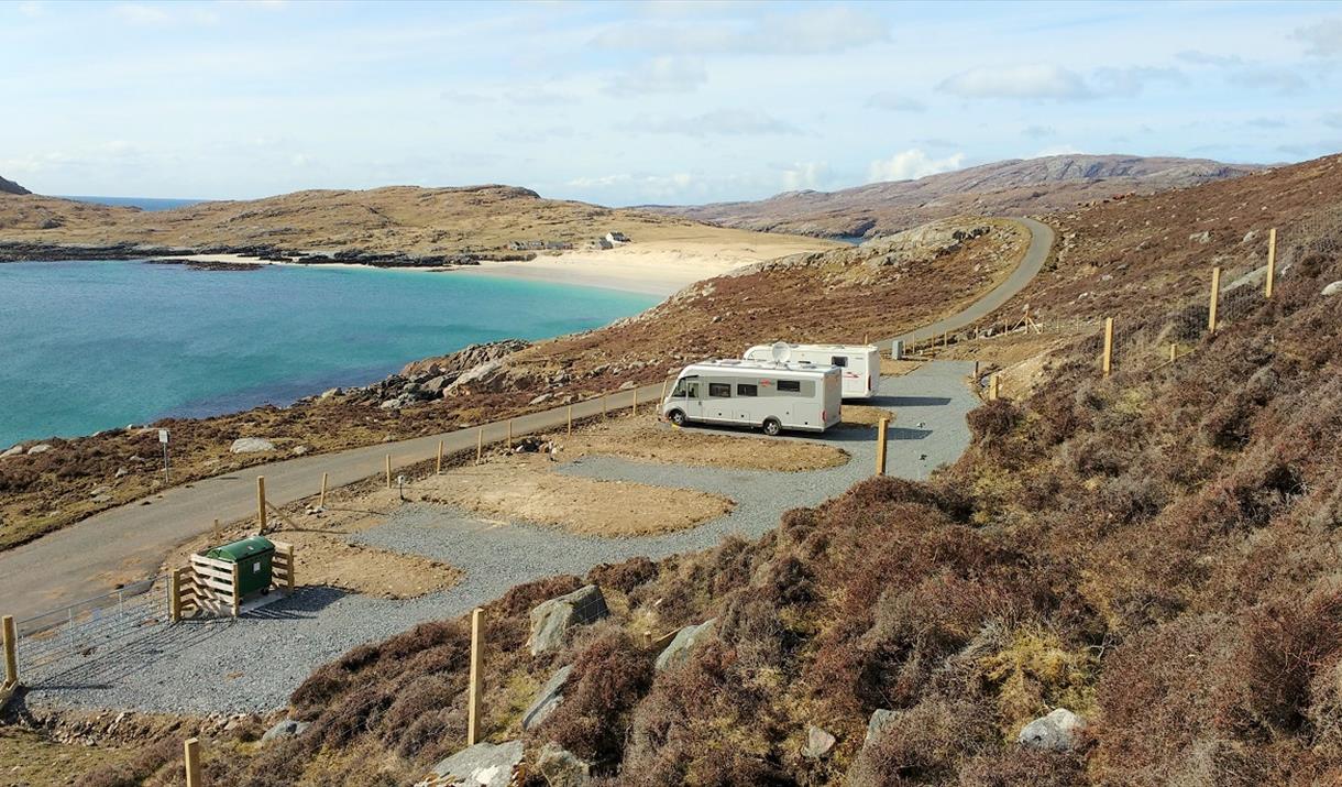 Huisinis Campervan Site overlooking Huisinis beach.