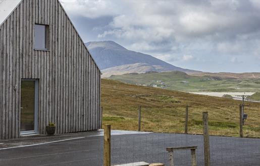 Hebrides House side of house with mountain views