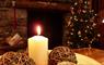 Blue Reef Cottages lit candle and Christmas tree