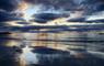 Am Bliochan self catering cottage north uist - winter sky from the beach