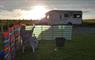 The Uncles Croft evening sun and campervan